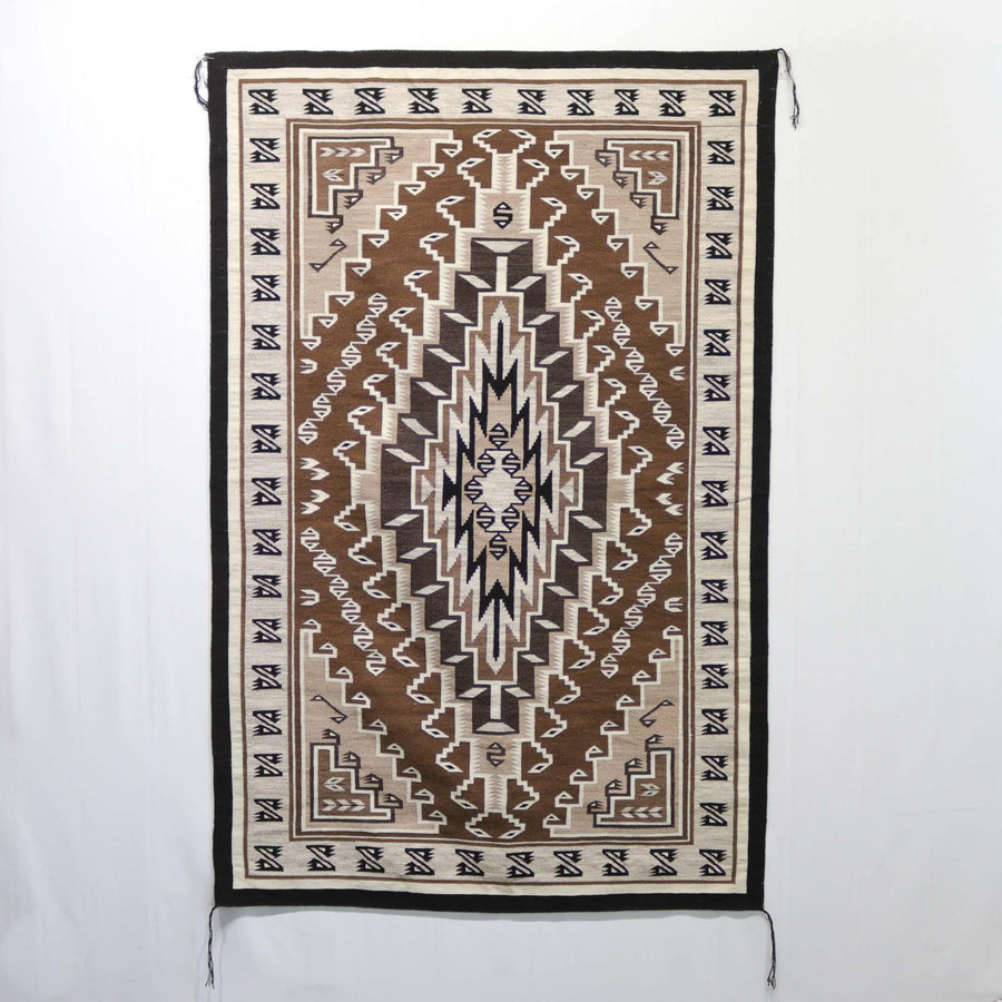 1990s Two Grey Hills Tapestry by Edith Yazzie - Garland's