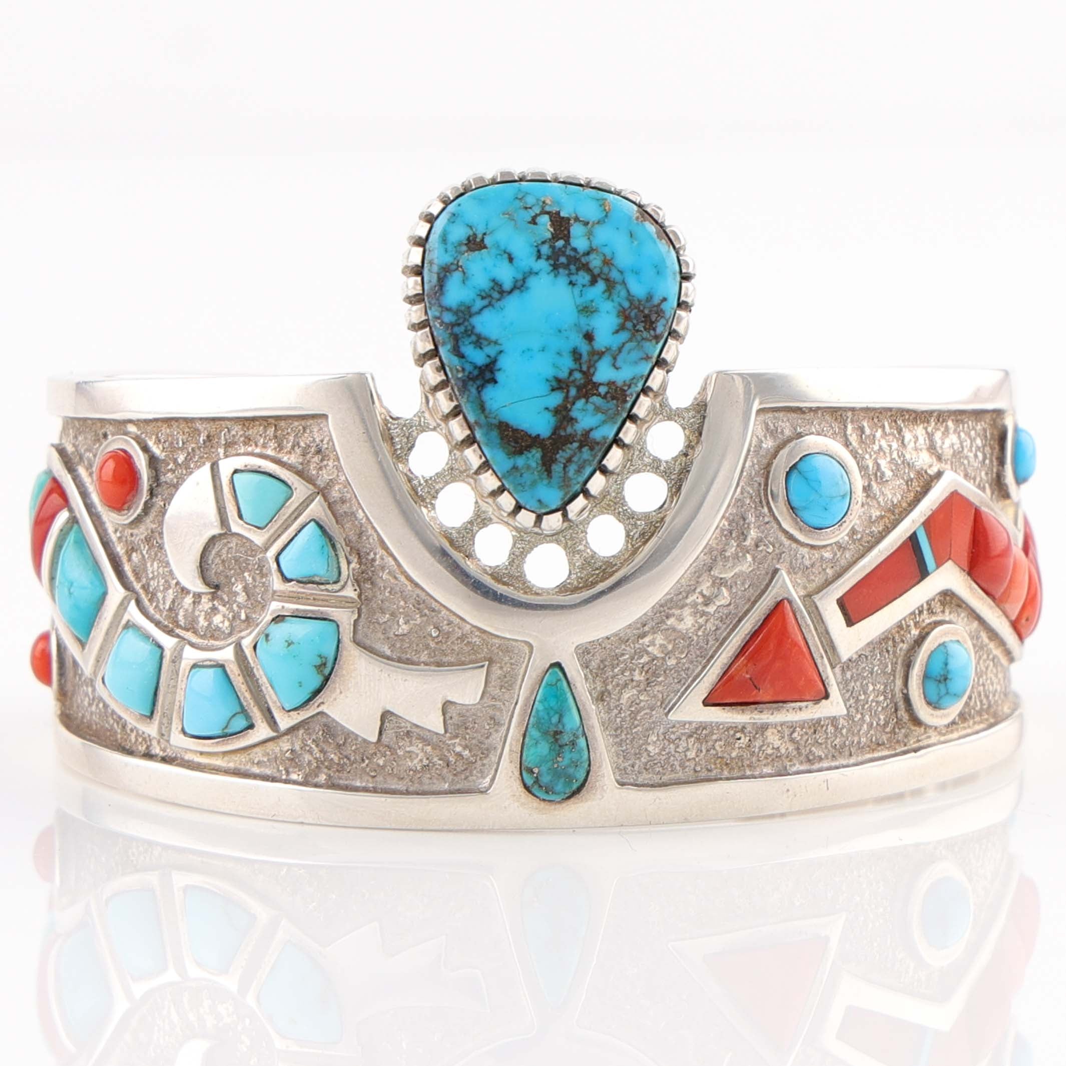 Turquoise and Coral Cuff by Michael Perry – Garland's