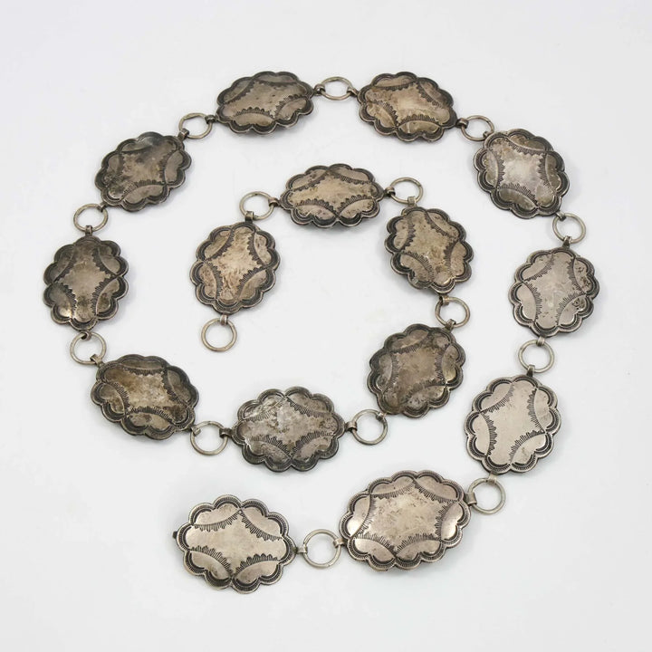 1930s Silver Concho Belt