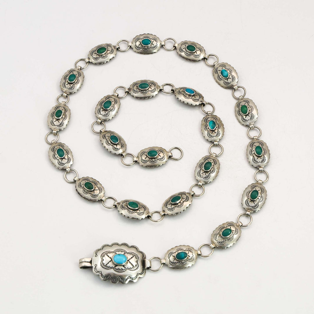 1930s Turquoise Concho Belt