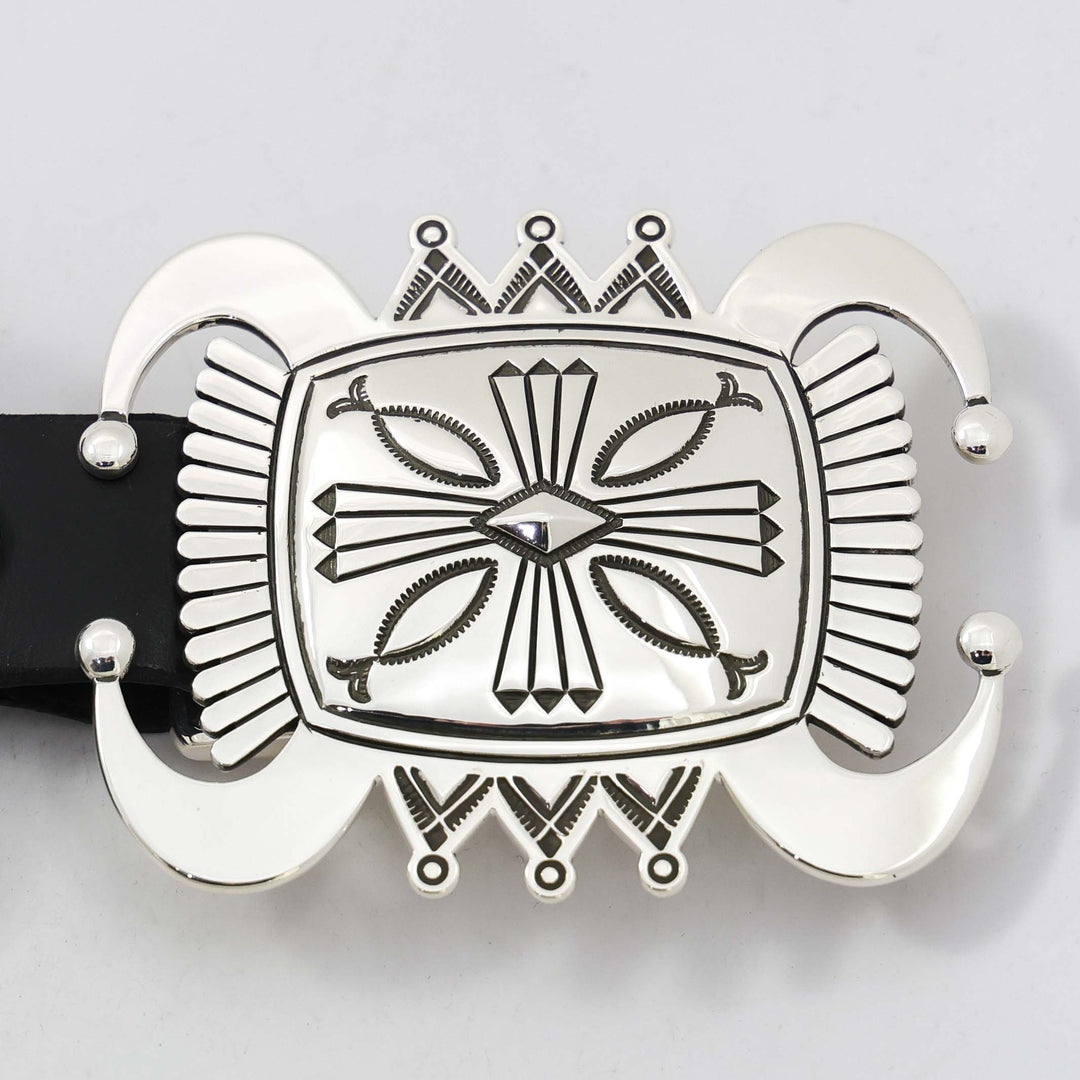 Stamped Silver Concha Belt