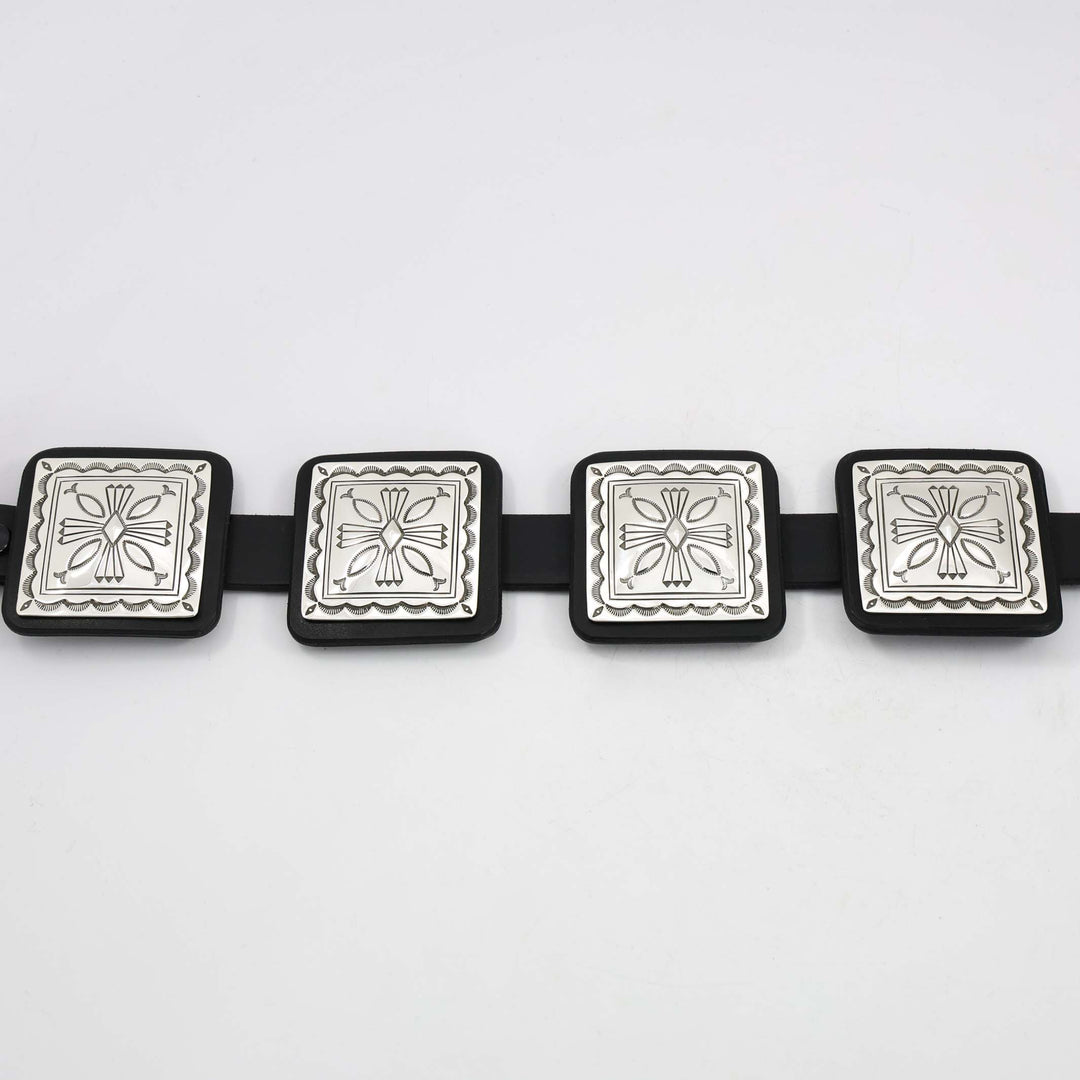 Stamped Silver Concha Belt