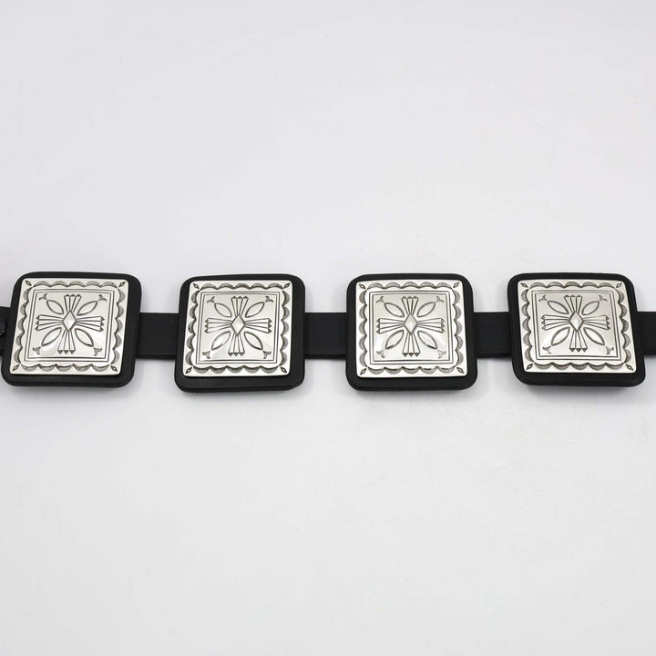 Stamped Silver Concha Belt