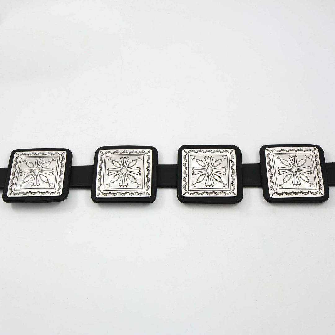 Stamped Silver Concha Belt