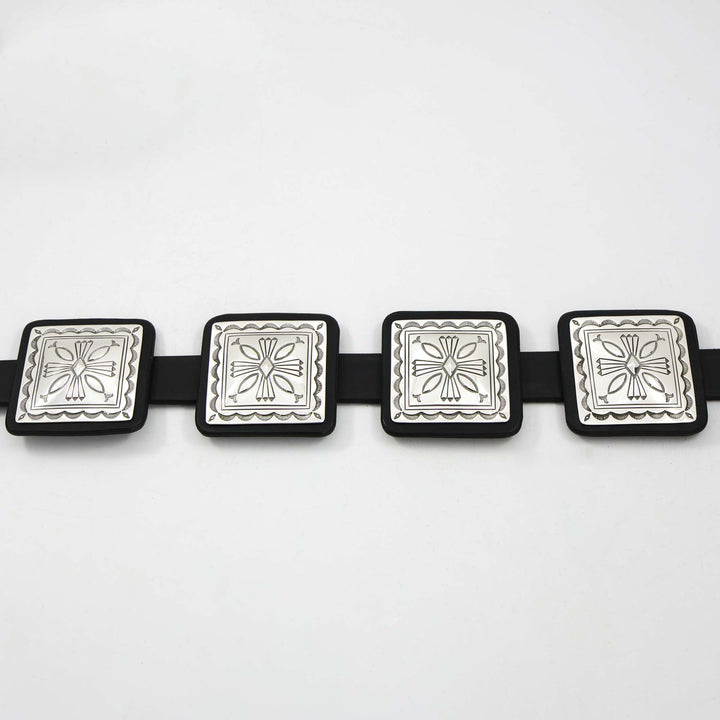 Stamped Silver Concha Belt