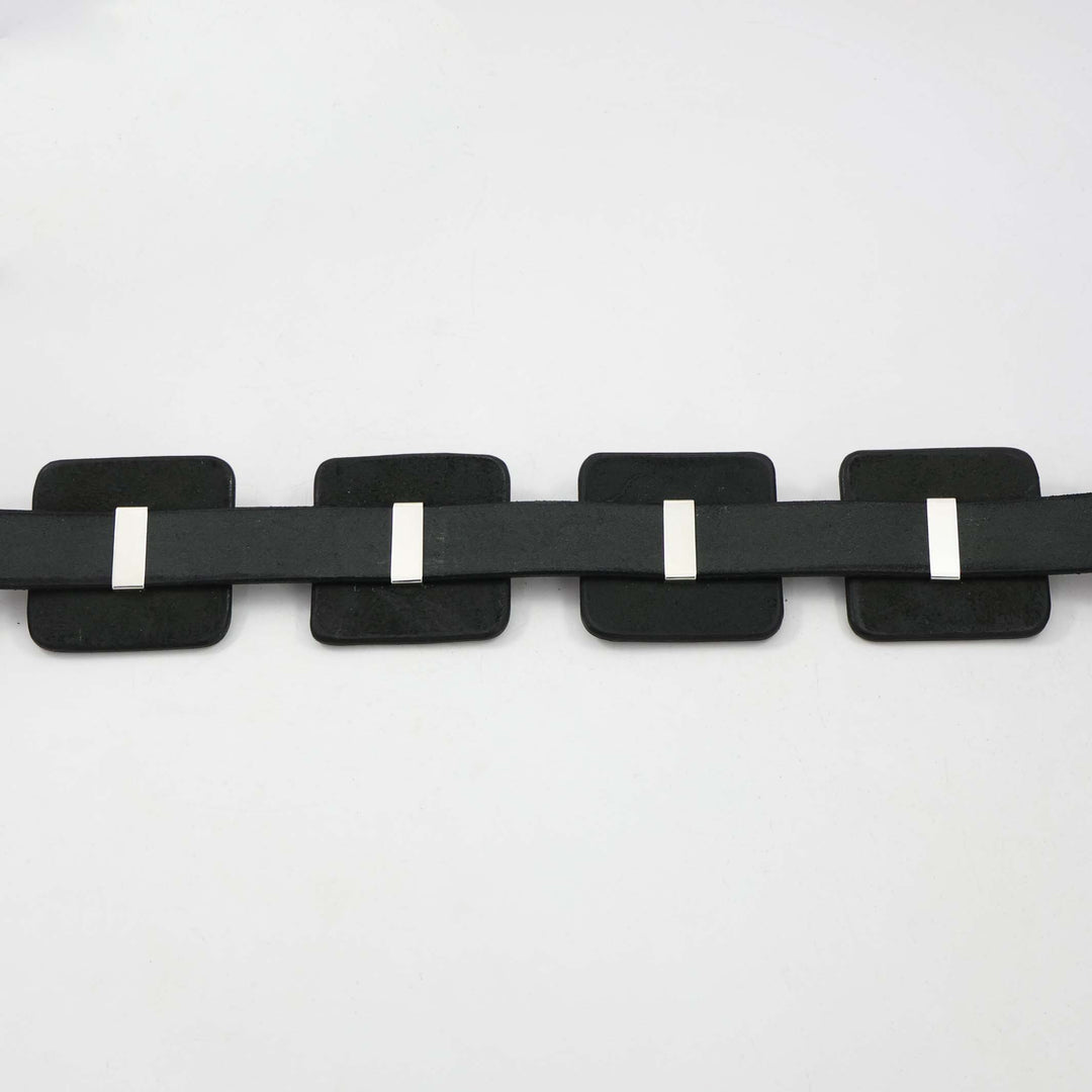 Stamped Silver Concha Belt