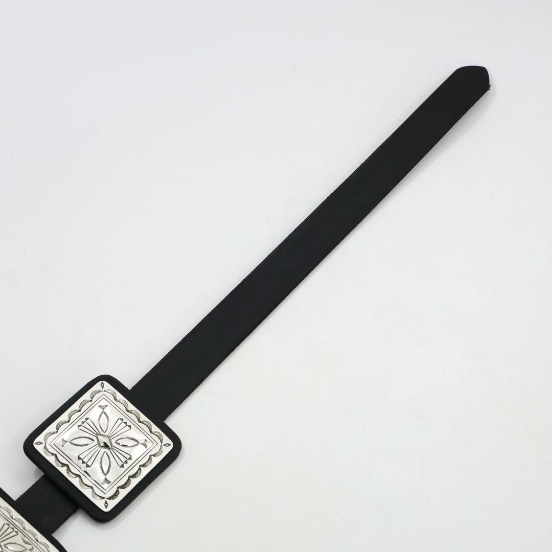 Stamped Silver Concha Belt