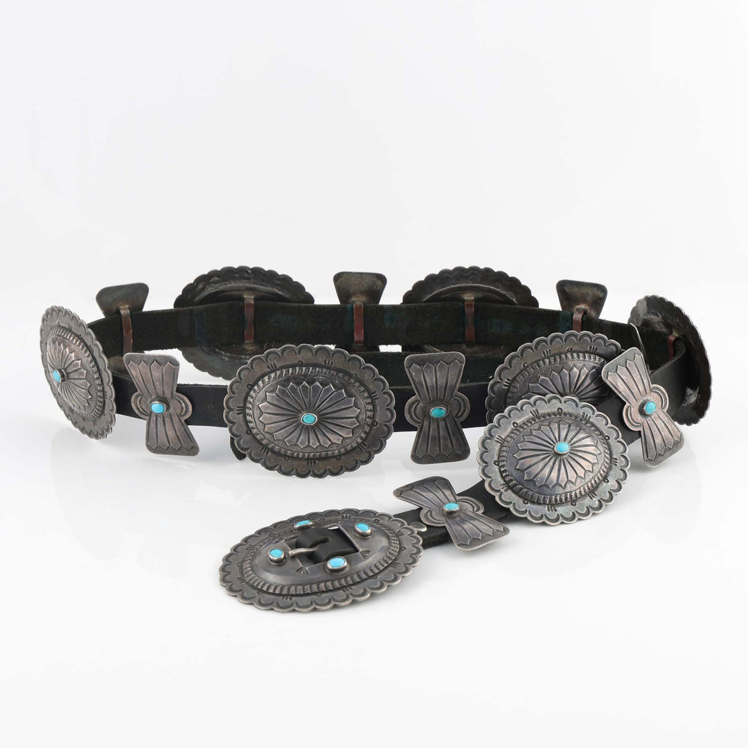 1940s Turquoise Concho Belt