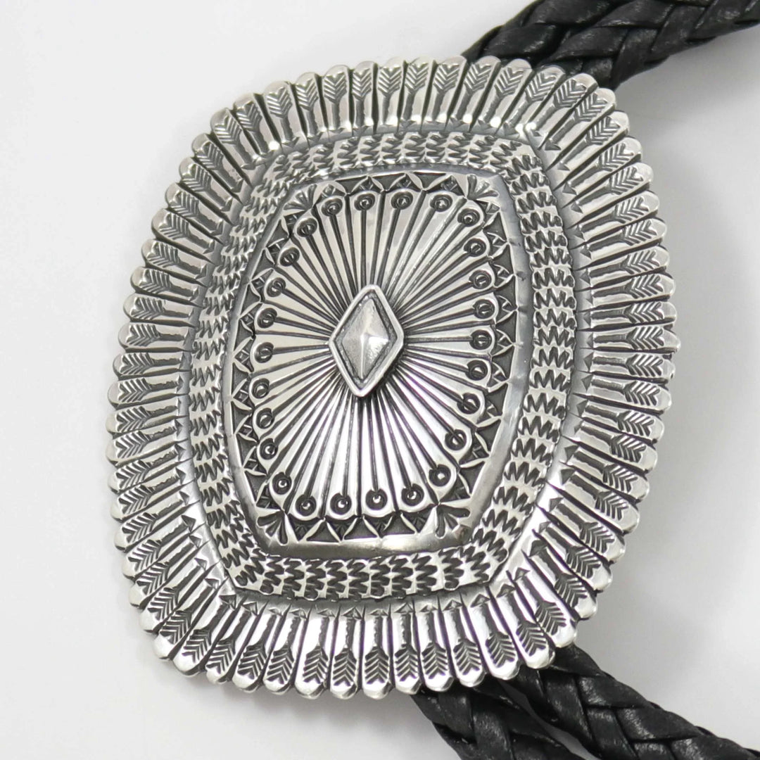 Stamped Silver Bola Tie