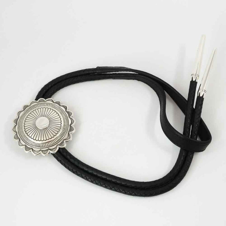 Stamped Silver Bola Tie