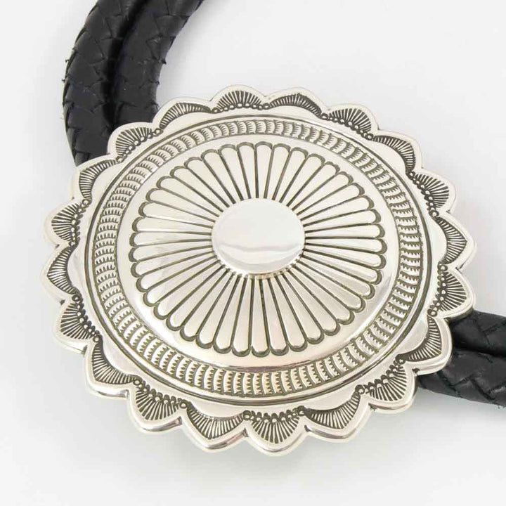 Stamped Silver Bola Tie