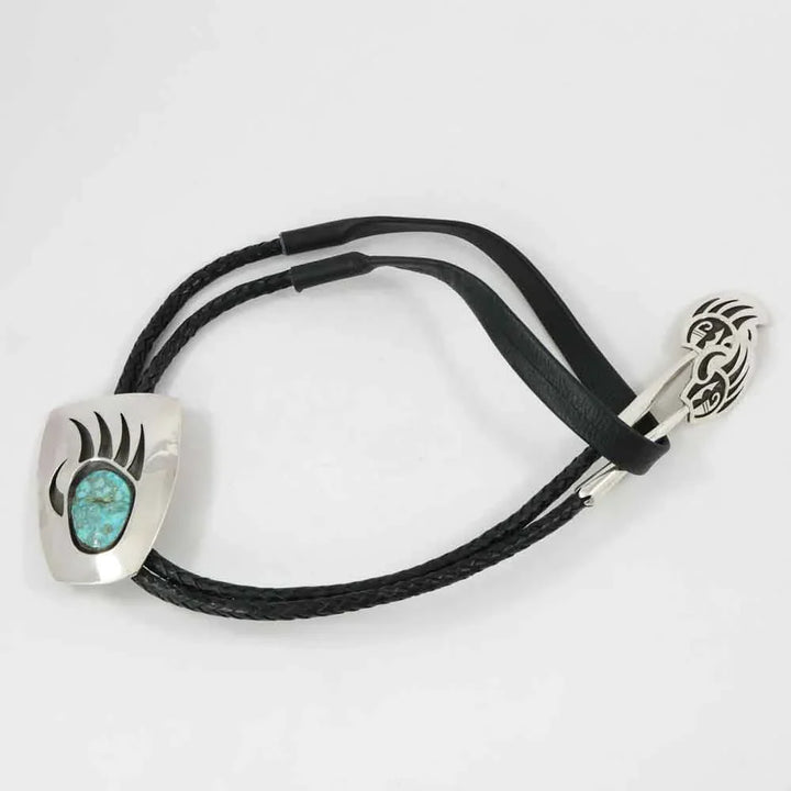 Turquoise Bear Paw Bola Tie