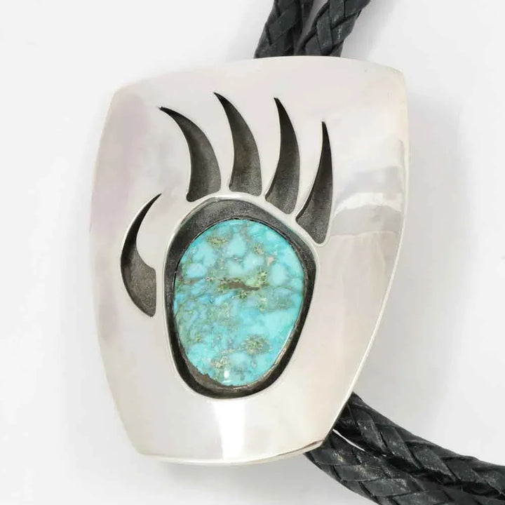 Turquoise Bear Paw Bola Tie