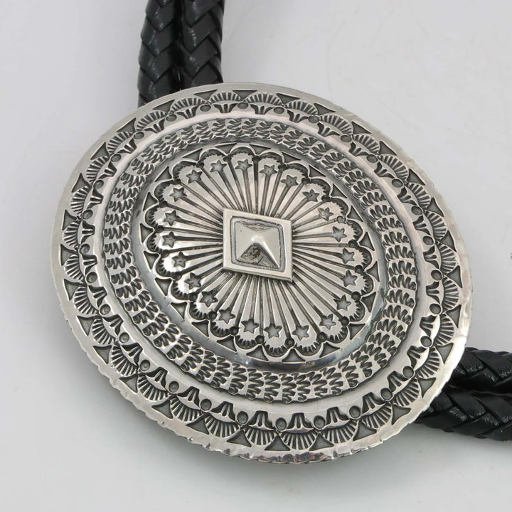 Stamped Silver Bola Tie