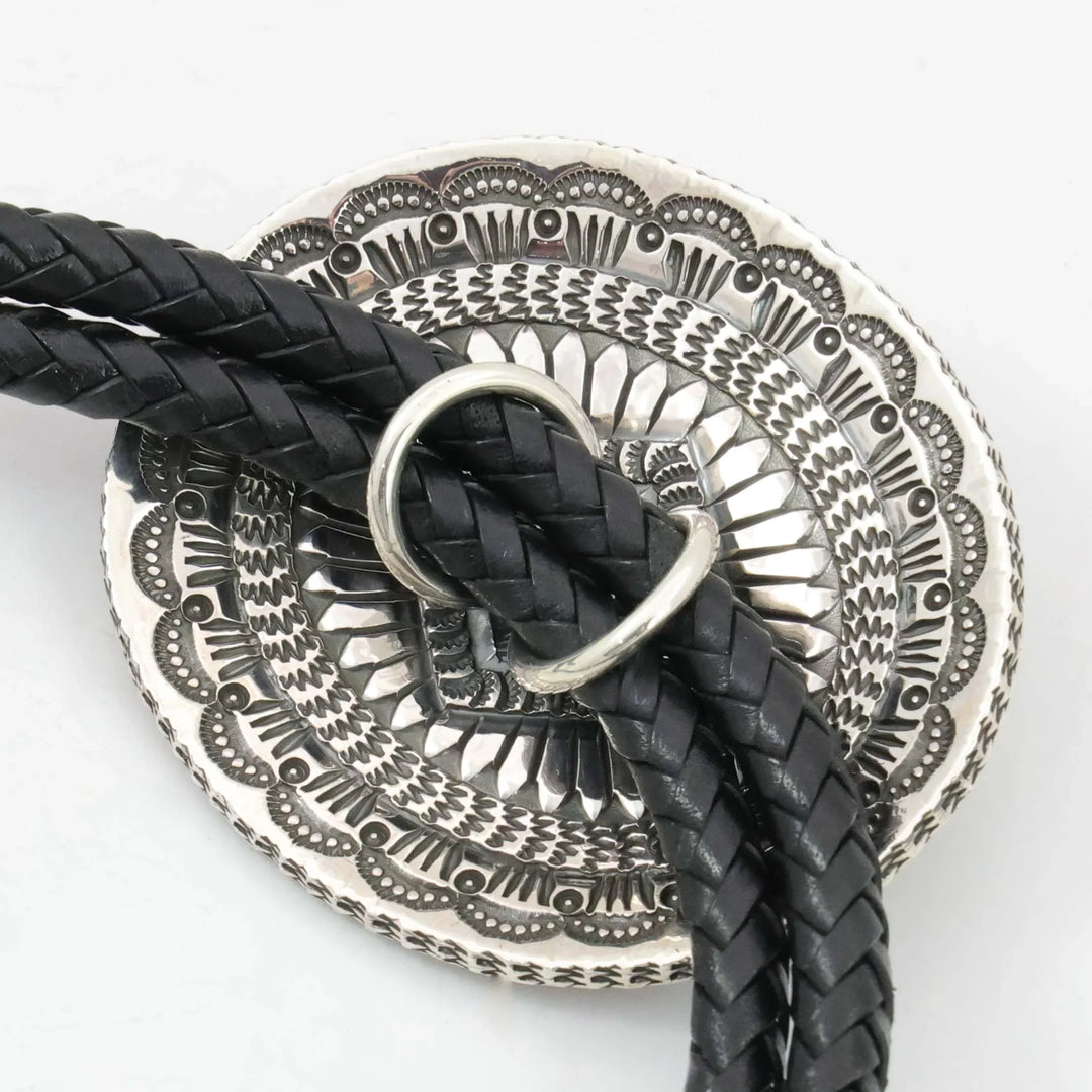 Stamped Silver Bola Tie