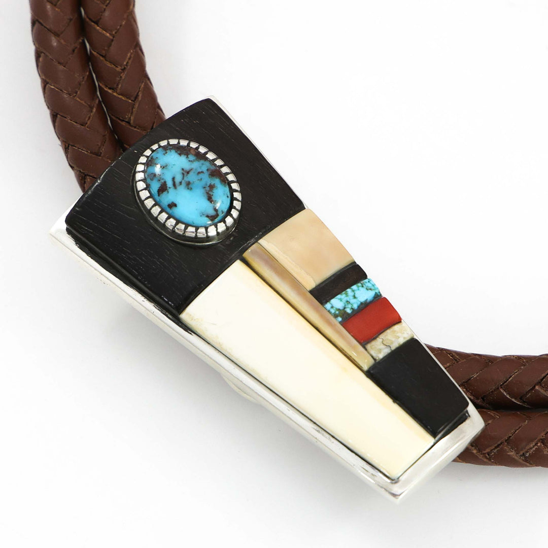 Multi-Stone Inlay Bola Tie
