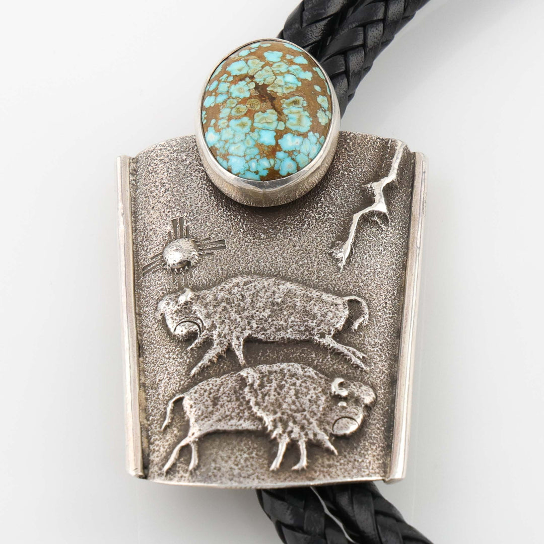 Number Eight Turquoise Bola Tie