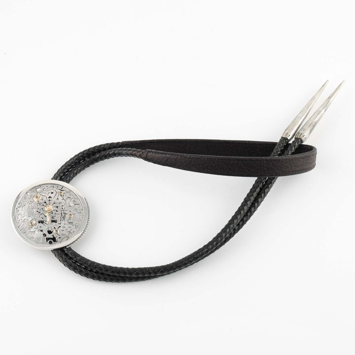 Gold on Silver Petroglyph Bolo Tie