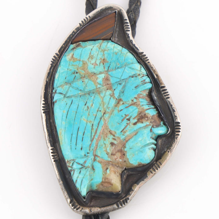 Turquoise Indian Head Bolo Tie