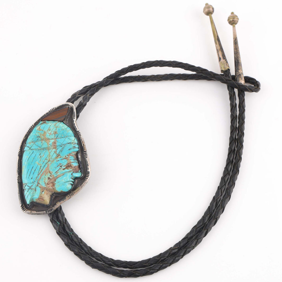 Turquoise Indian Head Bolo Tie