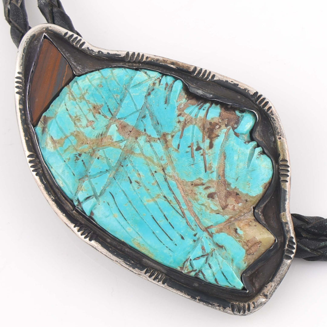Turquoise Indian Head Bolo Tie