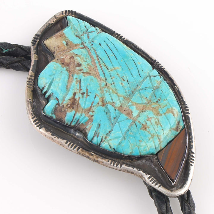 Turquoise Indian Head Bolo Tie