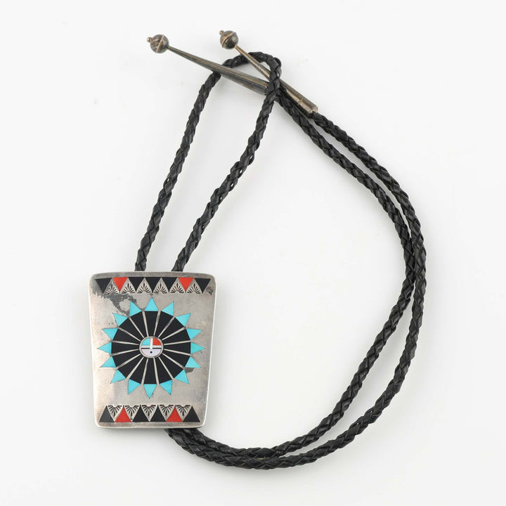 1980s Zuni Sunface Bola Tie