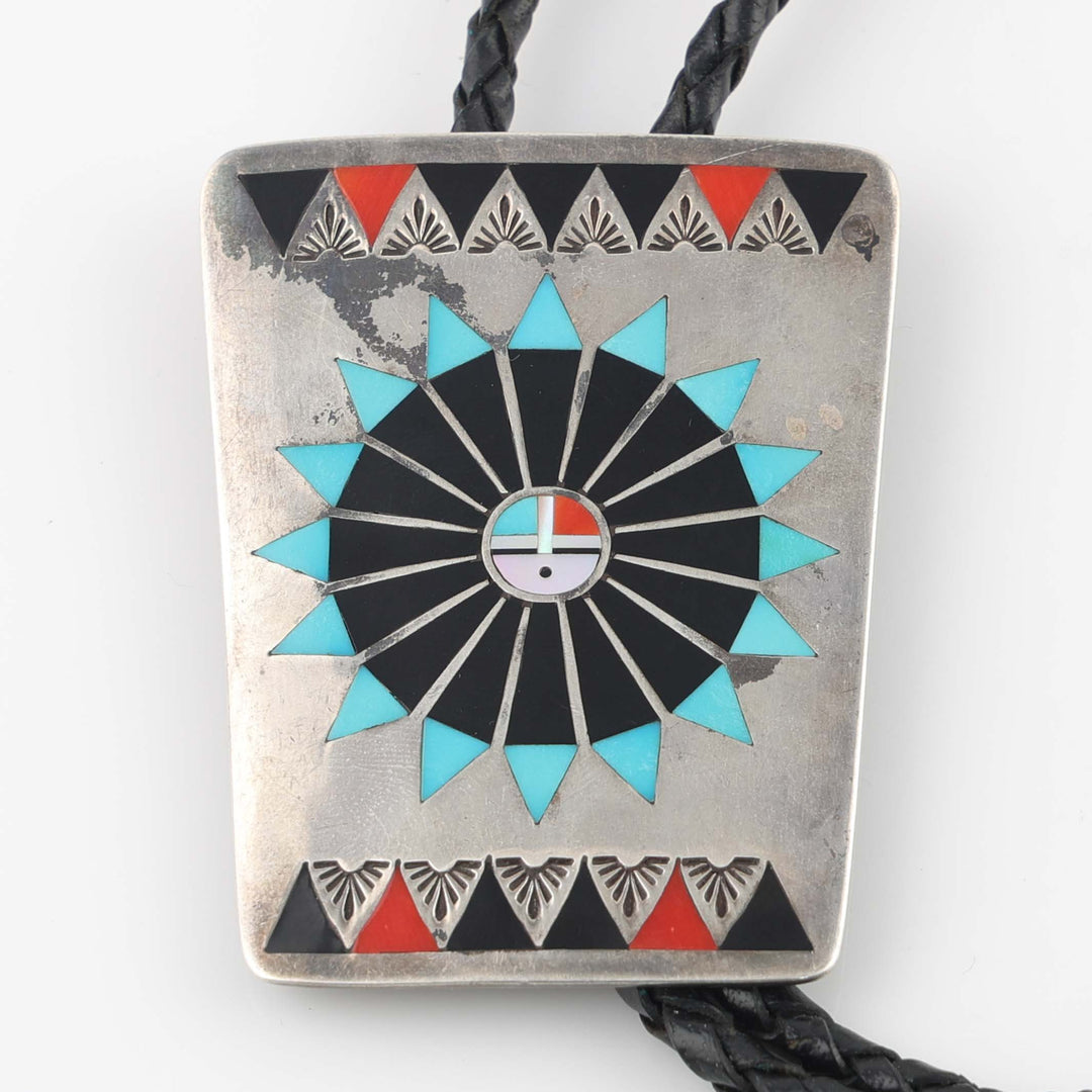 1980s Zuni Sunface Bola Tie