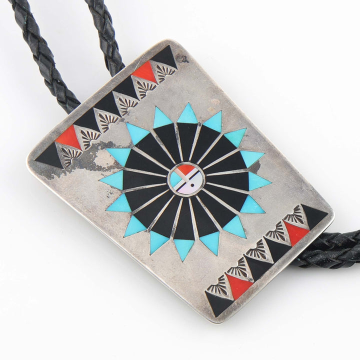 1980s Zuni Sunface Bola Tie