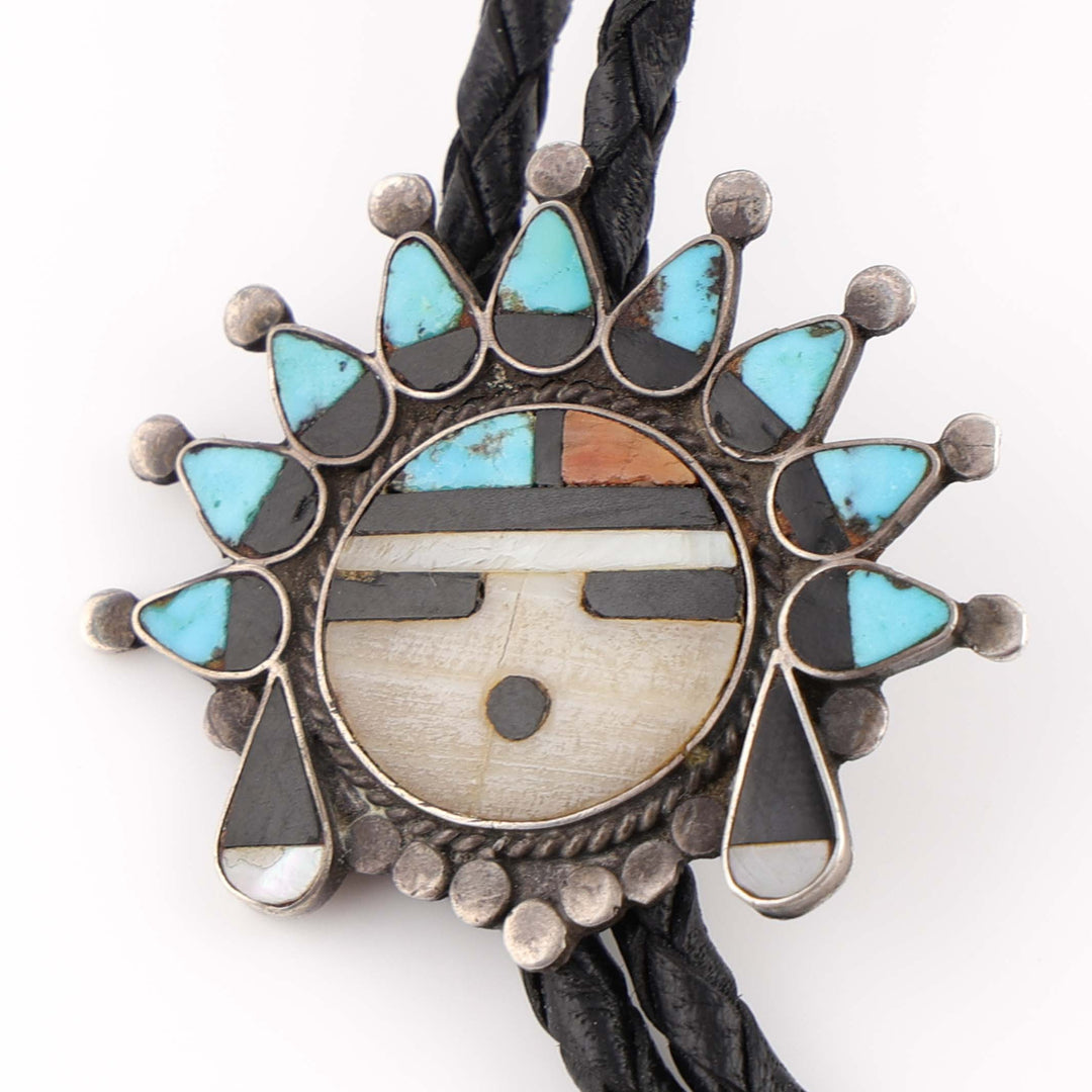 1950s Zuni Sunface Bola Tie