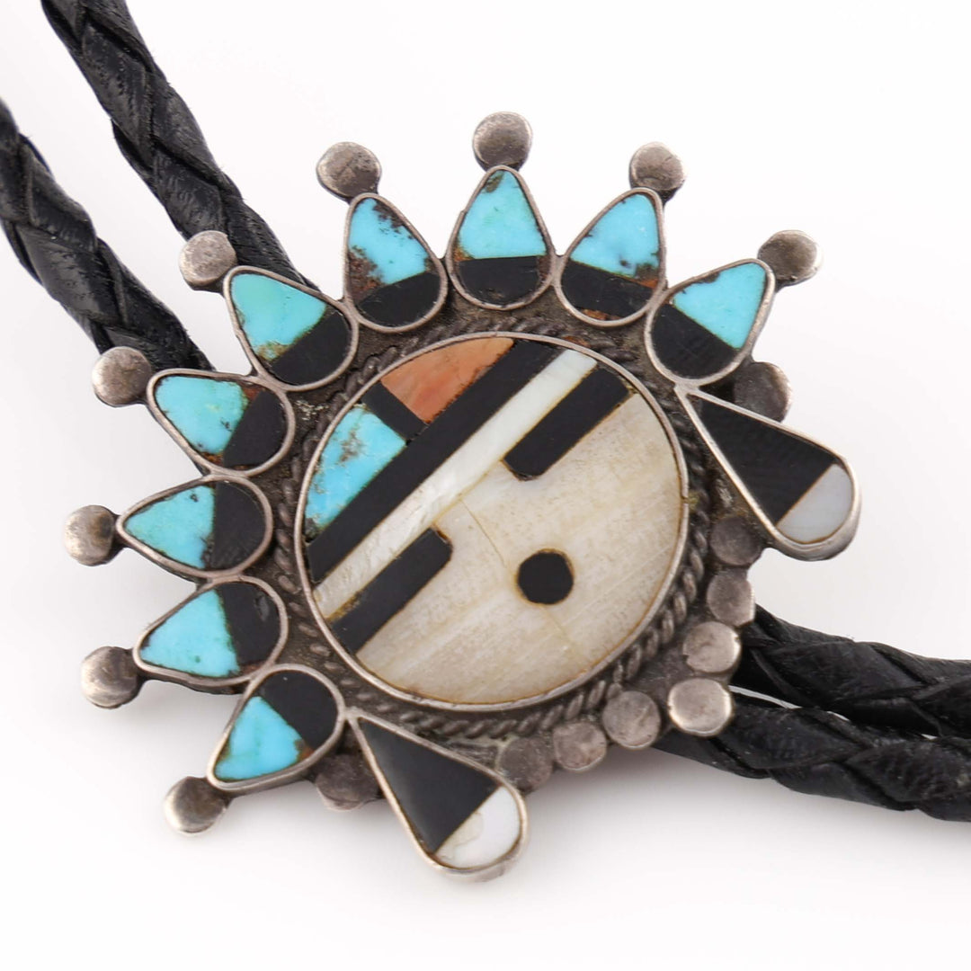 1950s Zuni Sunface Bola Tie