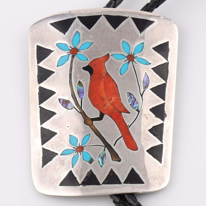 1980s Cardinal Inlay Bolo Tie