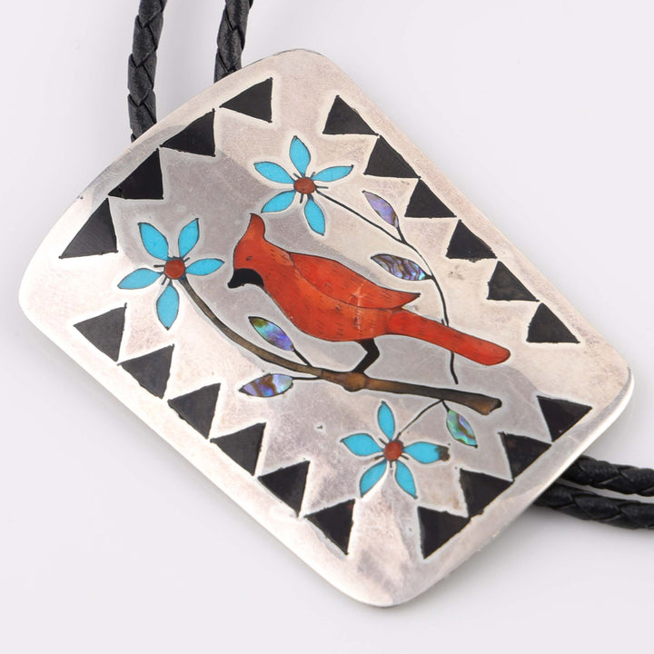 1980s Cardinal Inlay Bolo Tie
