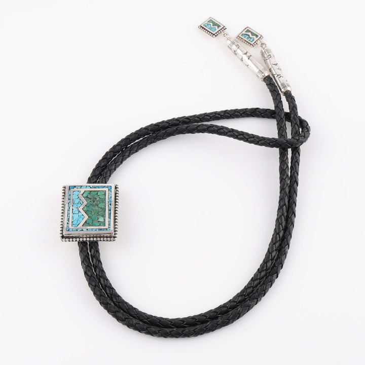 Turquoise Lightning Bolt Bola Tie