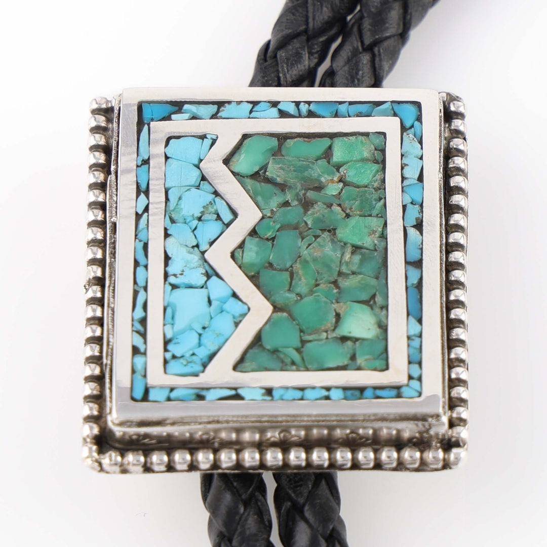 Turquoise Lightning Bolt Bola Tie