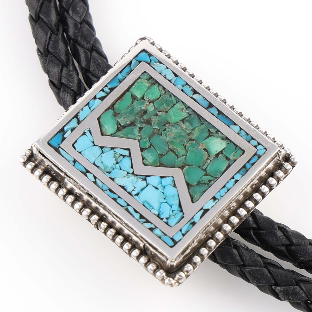 Turquoise Lightning Bolt Bola Tie