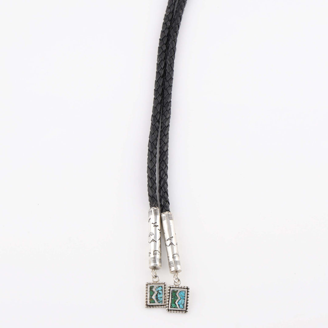Turquoise Lightning Bolt Bola Tie