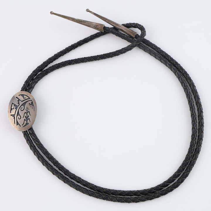 1960s Hopi Overlay Bola Tie