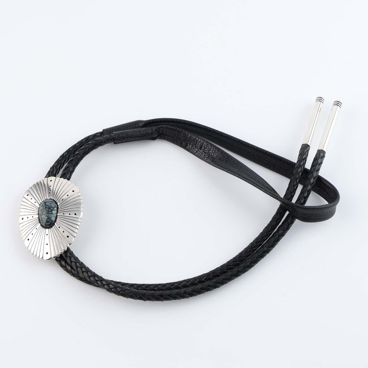 Navajo Spiderweb Turquoise Bolo Tie