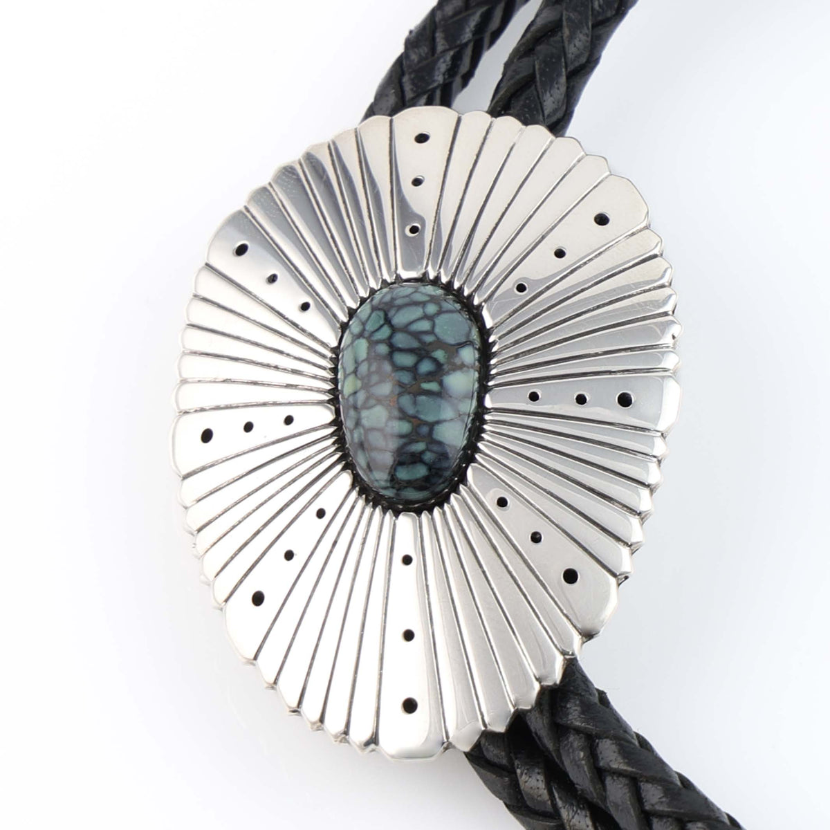 Navajo Spiderweb Turquoise Bolo Tie by Richard Tsosie