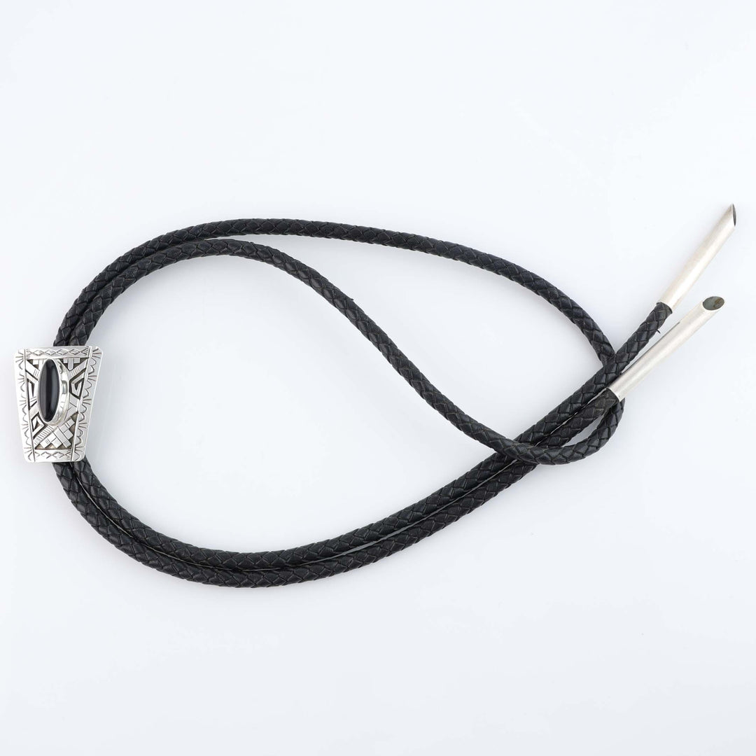 Navajo Onyx Bola Tie