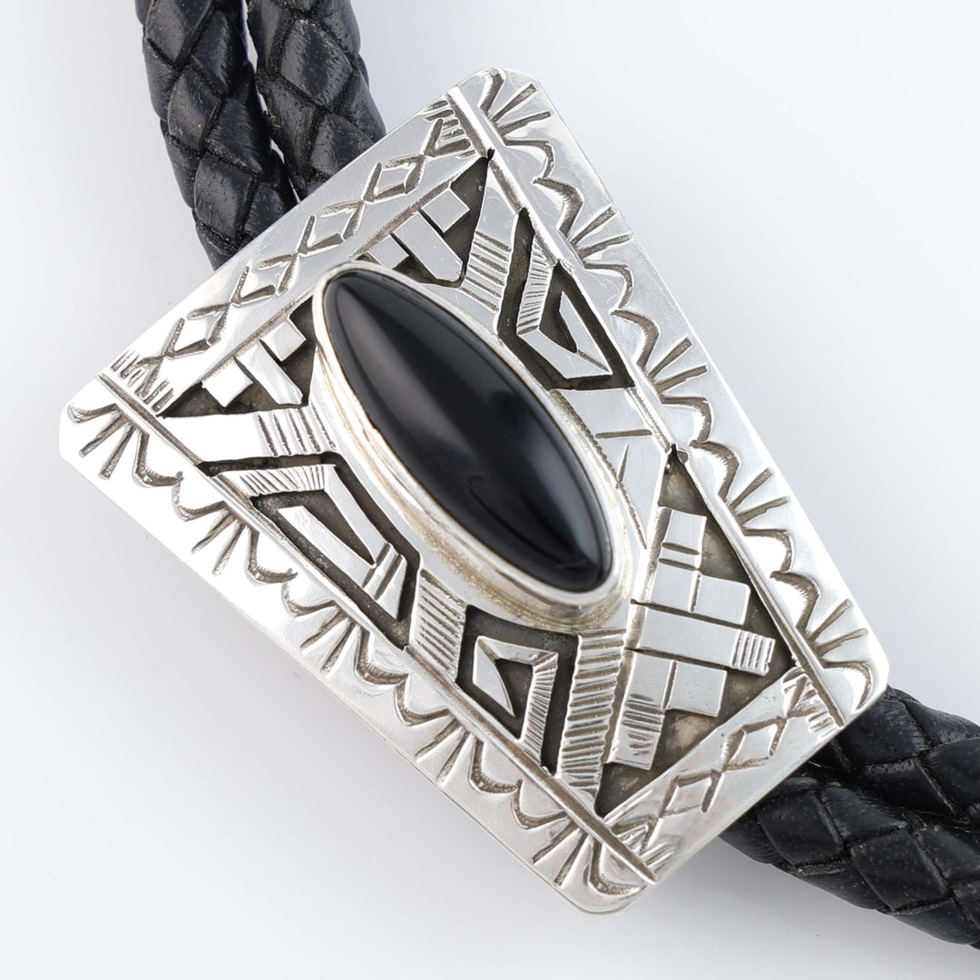 Navajo Onyx Bola Tie