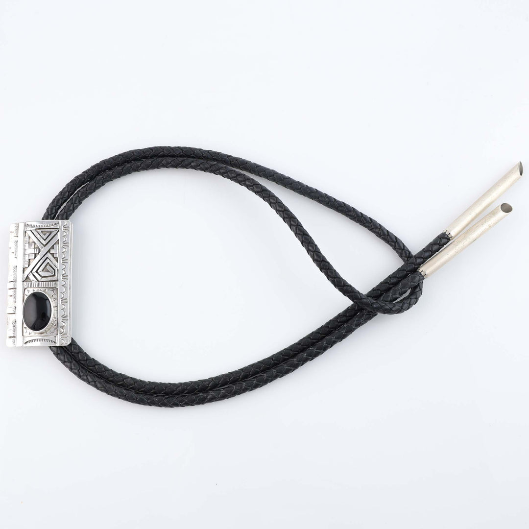 Navajo Onyx Bola Tie