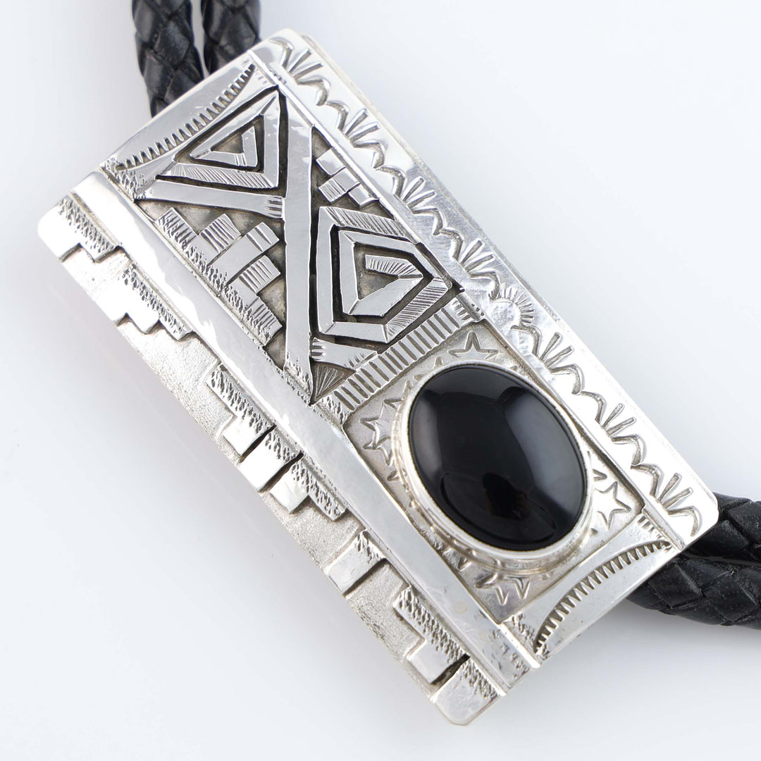 Navajo Onyx Bola Tie