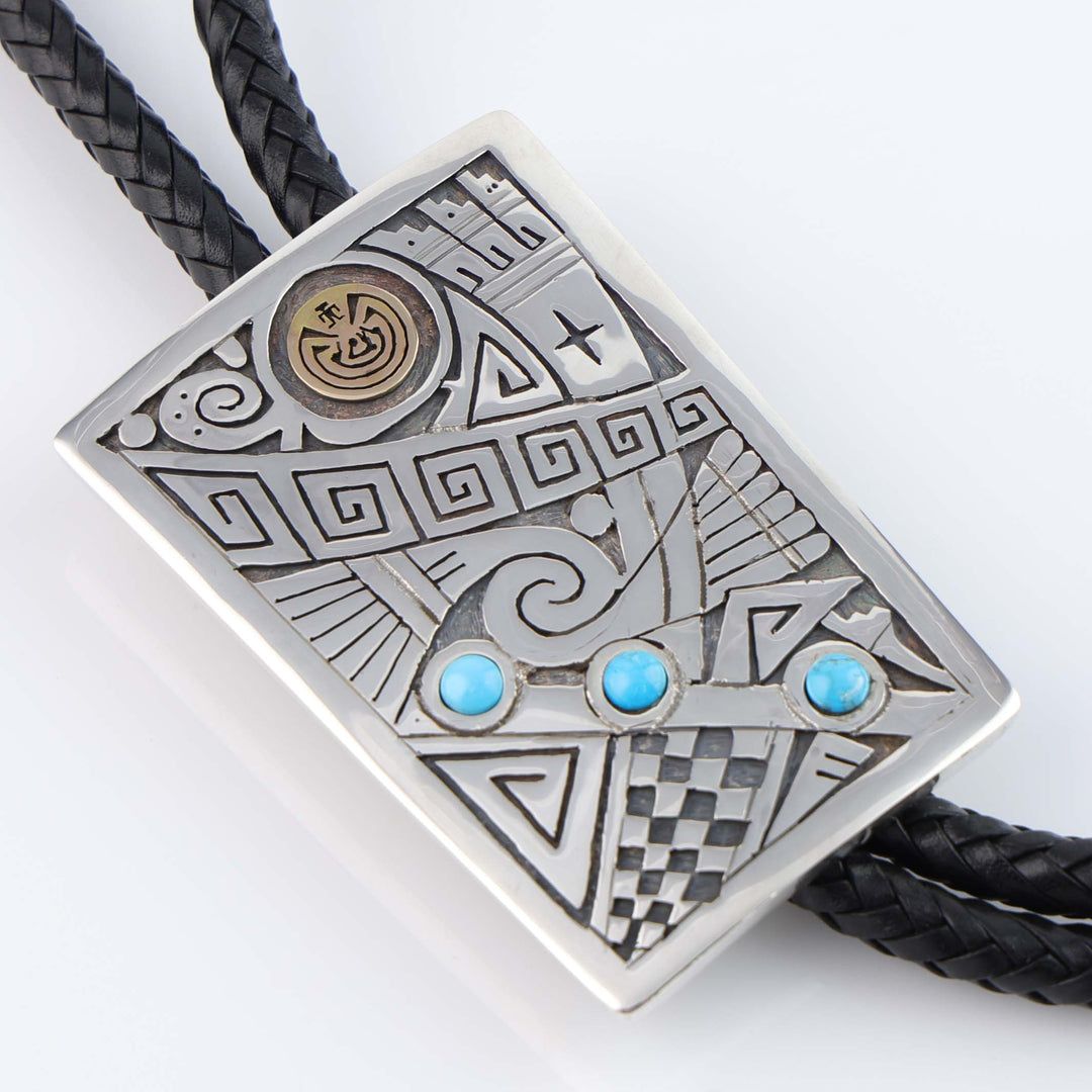 Hopi Man in the Maze Bola Tie