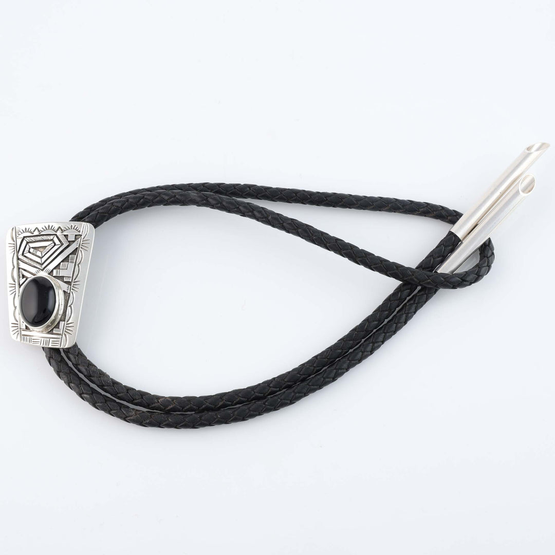 Navajo Onyx Bola Tie