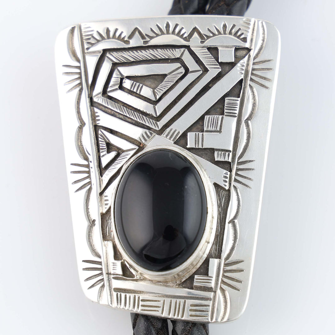 Navajo Onyx Bola Tie