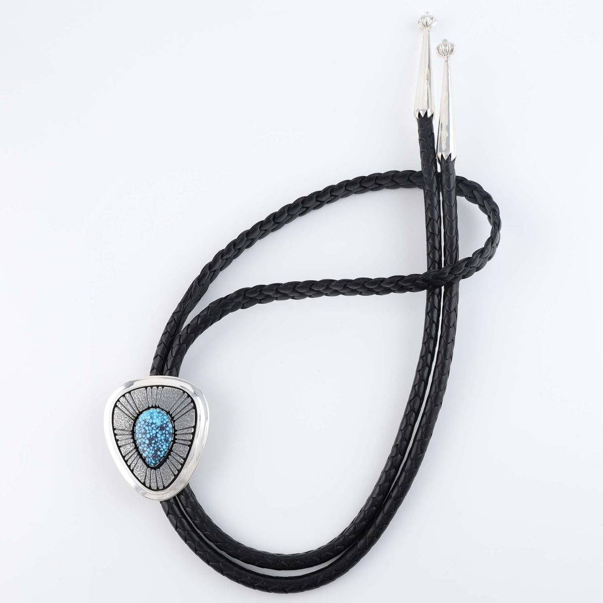 Navajo Kingman Turquoise Bola Tie by Al Joe