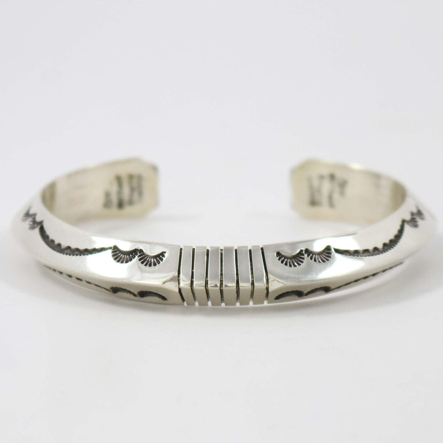 Stamped Silver Cuff by Gilbert Begay - Garland's