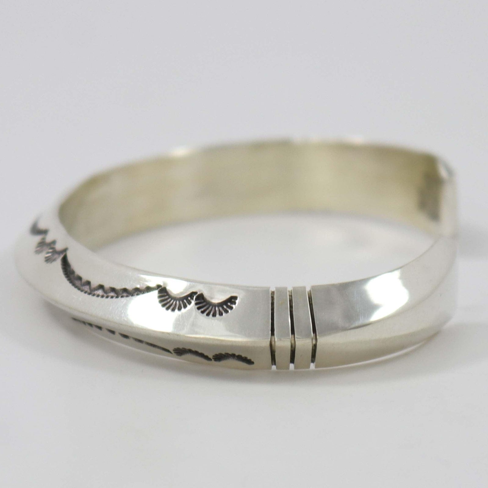 Stamped Silver Cuff by Gilbert Begay - Garland's